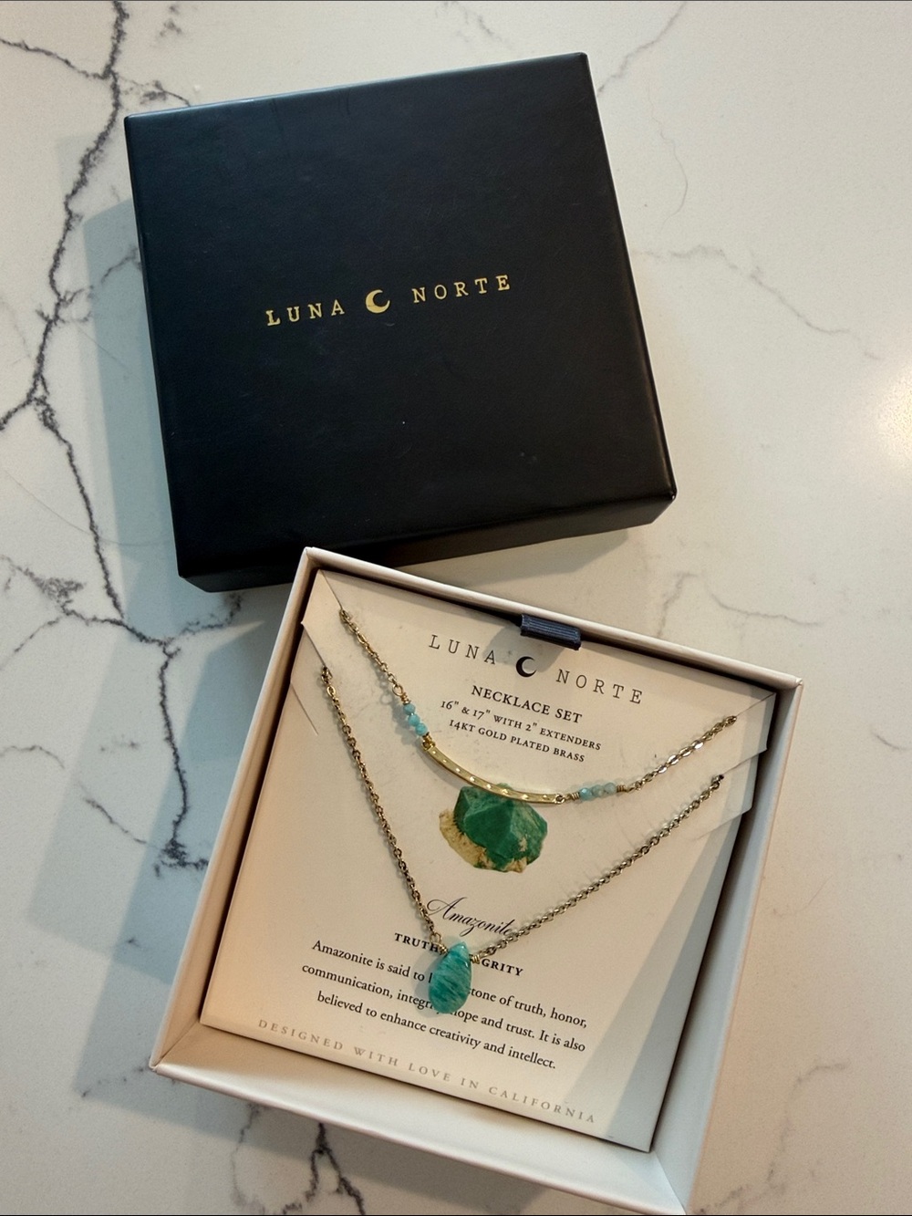 Luna Norte Amazonite necklace set